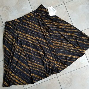 LuLaRoe Madison Large Skirt Black & Gold NEW